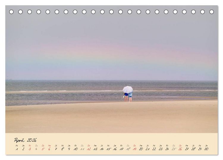 Produktbild: Nordsee &ndash; D&uuml;nen, Sand, Wasser und Wolken (Tischkalender 2026 DIN A5 quer), CALVENDO Monatskalender