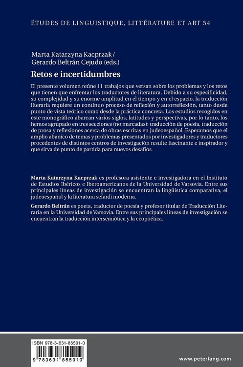 Produktbild: Retos e incertidumbres: sobre la traducci&oacute;n de literatura en lenguas ib&eacute;ricas