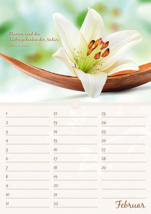Produktbild: Geburtstagskalender Bl&uuml;tenpracht - immerw&auml;hrend - (21 x 30)