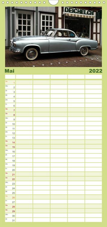 Produktbild: Familienplaner Oldtimer vergangenger Jahrzehnte (Wandkalender 2022 , 21 cm x 45 cm, hoch)