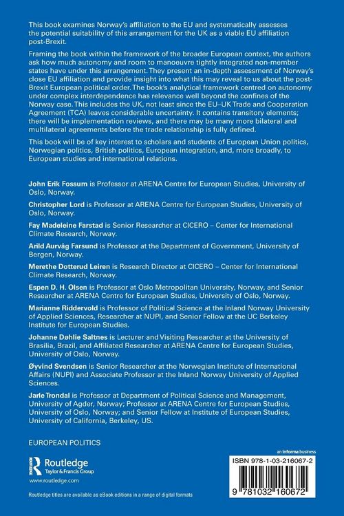 Produktbild: Norway's EU Experience and Lessons for the UK