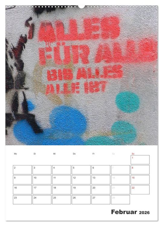 Produktbild: STENCIL ART 2026 - Schablonen Graffiti an H&auml;userfassaden / Planer (hochwertiger Premium Wandkalender 2026 DIN A2 hoch), Kunstdruck in Hochglanz