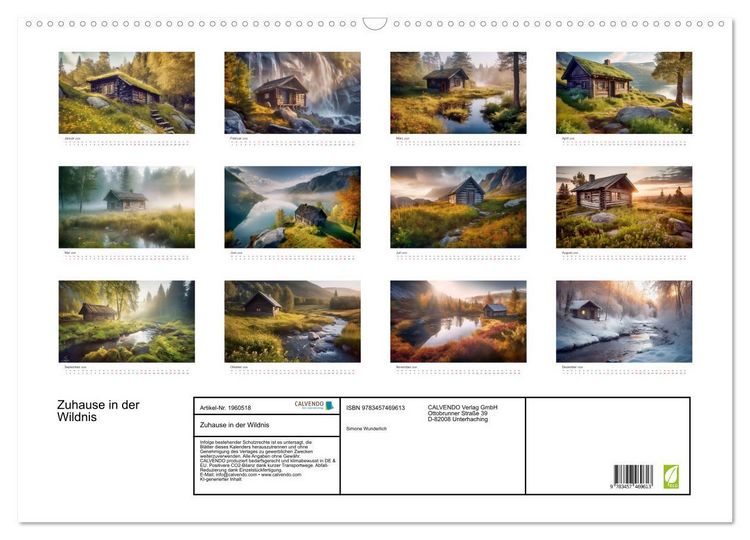 Produktbild: Zuhause in der Wildnis (Wandkalender 2026 DIN A2 quer), CALVENDO Monatskalender