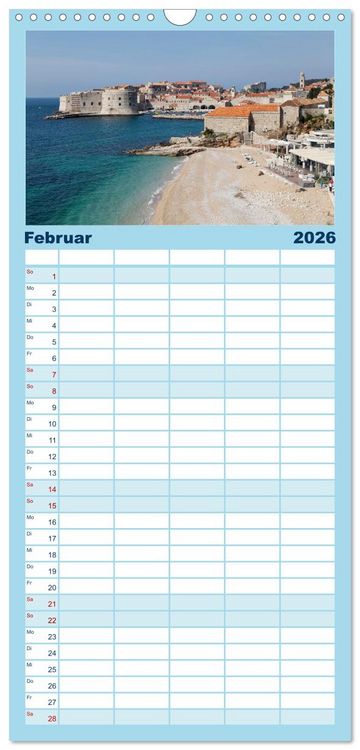 Produktbild: Familienplaner 2026 - Weltkulturerbe Dubrovnik mit 5 Spalten (Wandkalender, 21 x 45 cm) CALVENDO