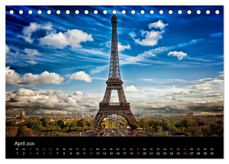 Produktbild: Paris - Impressionen einer Weltstadt (Tischkalender 2026 DIN A5 quer), CALVENDO Monatskalender