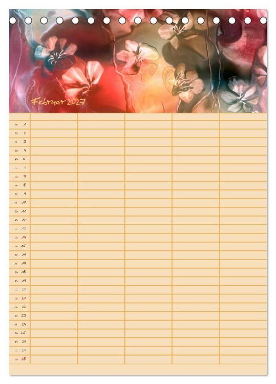 Produktbild: Bl&uuml;tenzauber - Familienplaner 2027 (Tischkalender 2027 DIN A5 hoch), CALVENDO Monatskalender