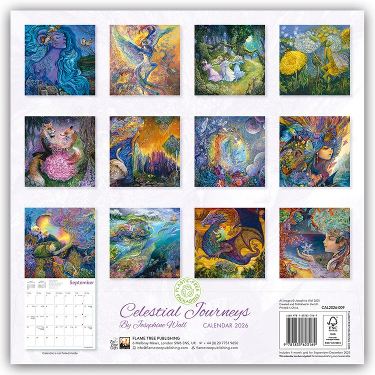 Produktbild: Celestial Journeys by Josephine Wall &ndash; Himmlische Reisen von Josephine Wall 2026 &ndash; Original Flame Tree Publishing-Kalender [Kalender]