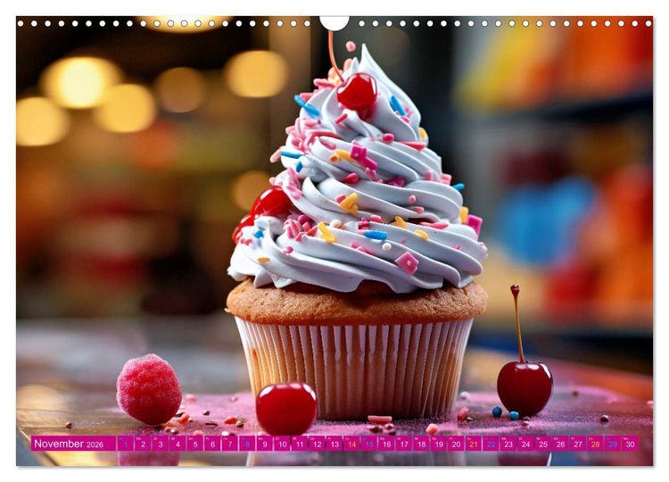 Produktbild: Cupcakes - die s&uuml;&szlig;e Verf&uuml;hrung (Wandkalender 2026 DIN A3 quer), CALVENDO Monatskalender