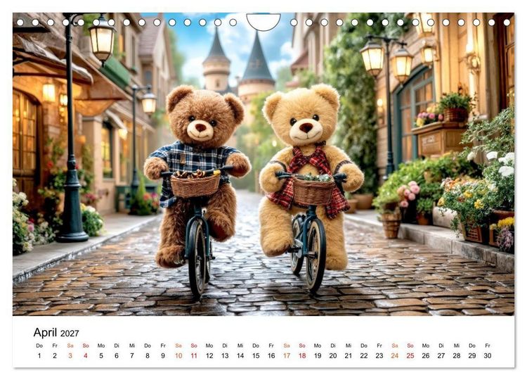 Produktbild: Teddyb&auml;ren - im Doppelpack durchs Jahr (Wandkalender 2027 DIN A4 quer), CALVENDO Monatskalender