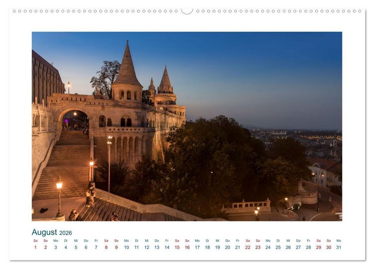 Produktbild: Budapest: zwischen Parlamentsgeb&auml;ude und Burgpalast (hochwertiger Premium Wandkalender 2026 DIN A2 quer), Kunstdruck in Hochglanz