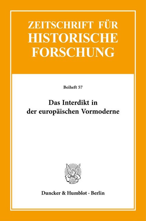 Produktbild: Das Interdikt in der europ&auml;ischen Vormoderne.