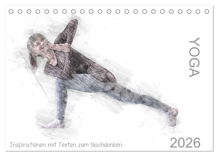 Produktbild: YOGA Inspirationen mit Texten zum Nachdenken (Tischkalender 2026 DIN A5 quer), CALVENDO Monatskalender