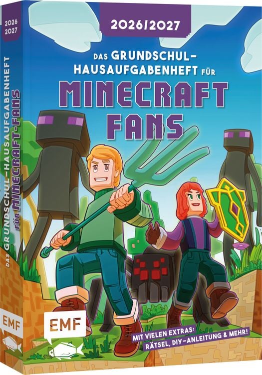 Produktbild: Das Grundschul-Hausaufgabenheft f&uuml;r Minecraft-Fans 2026/2027