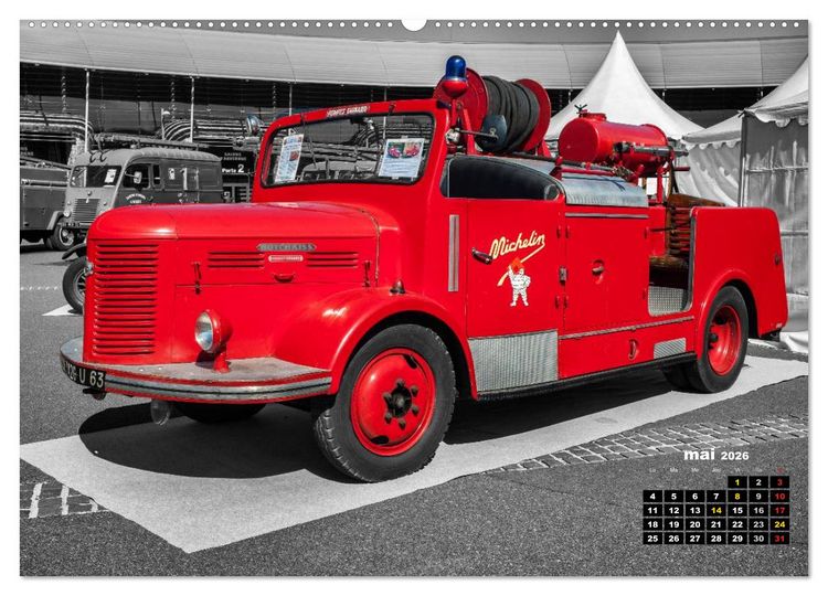 Produktbild: V&Eacute;HICULES de POMPIERS VINTAGE (Calendrier mural 2026 DIN A2 vertical) calendrier de bureau