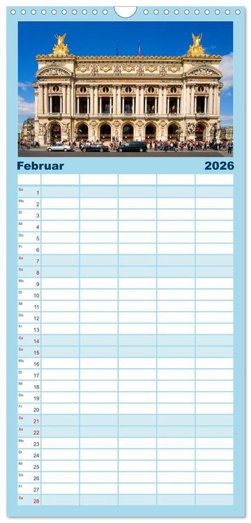 Produktbild: Familienplaner 2026 - Paris mit 5 Spalten (Wandkalender, 21 x 45 cm) CALVENDO