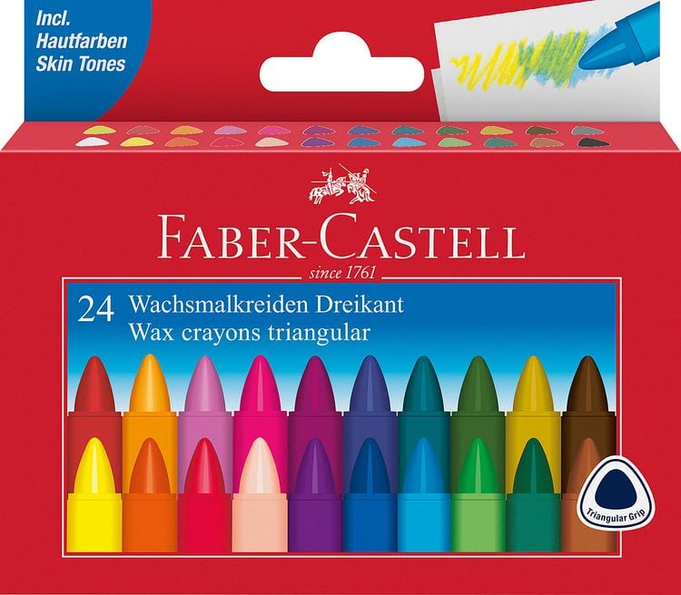 Produktbild: Faber-Castell Wachsmalkreiden Dreikant 24-er Kartonetui