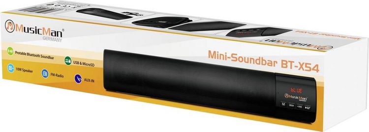 Produktbild: Music Man BT-X54 Soundbar, Mobiler Lautsprecher Schwarz Bluetooth&reg;, USB