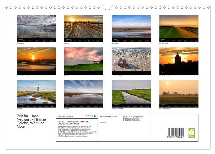 Produktbild: Zeit f&uuml;r... Insel Neuwerk - Himmel, Deiche, Watt und Meer (Wandkalender 2026 DIN A3 quer), CALVENDO Monatskalender