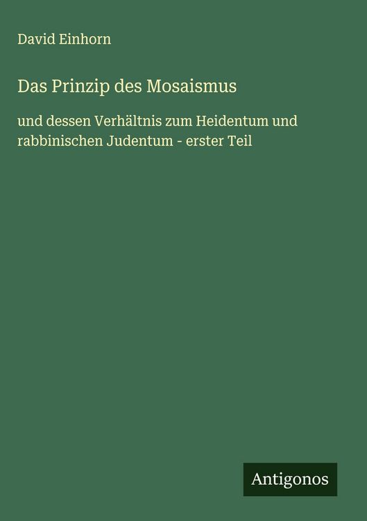 Produktbild: Das Prinzip des Mosaismus