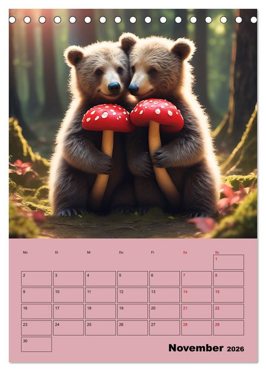 Produktbild: Tierkinder im Zauberwald (Tischkalender 2026 DIN A5 hoch), CALVENDO Monatskalender