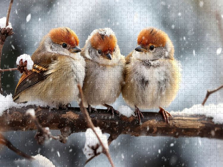 Produktbild: CALVENDO Puzzle V&ouml;gel, wir r&uuml;cken zusammen | 1000 Teile Lege-Gr&ouml;&szlig;e 64x48cm Foto-Puzzle f&uuml;r gl&uuml;ckliche Stunden