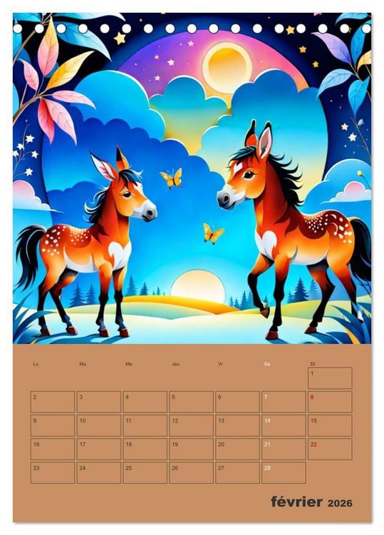Produktbild: Les fables illustr&eacute;es (Calendrier de bureau 2026 DIN A5 horizontal), CALVENDO calendrier mensuel