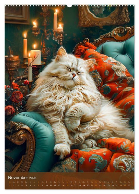 Produktbild: Kuschelkatzen - Fellnasen im Schlummerland (hochwertiger Premium Wandkalender 2026 DIN A2 hoch), Kunstdruck in Hochglanz