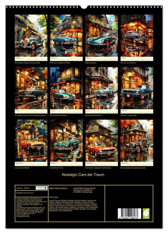 Produktbild: Nostalgic Cars der Traum (hochwertiger Premium Wandkalender 2026 DIN A2 hoch), Kunstdruck in Hochglanz