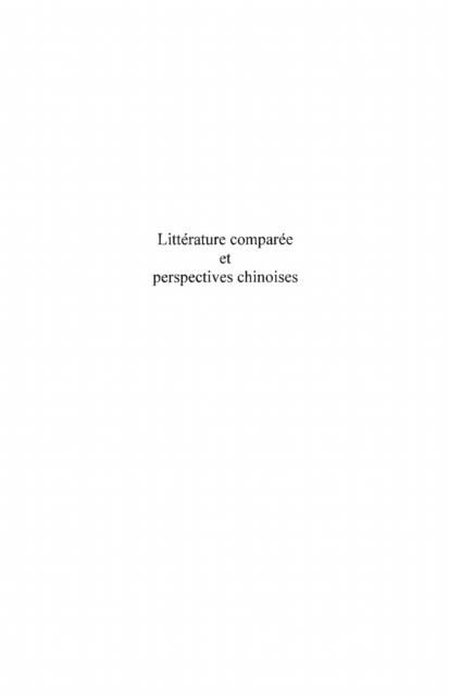 Produktbild: Litterature comparee et perspectives chinoises