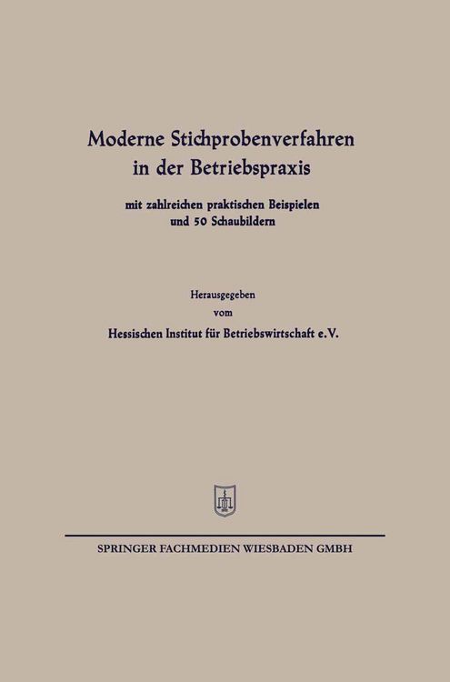 Produktbild: Moderne Stichprobenverfahren in der Betriebspraxis