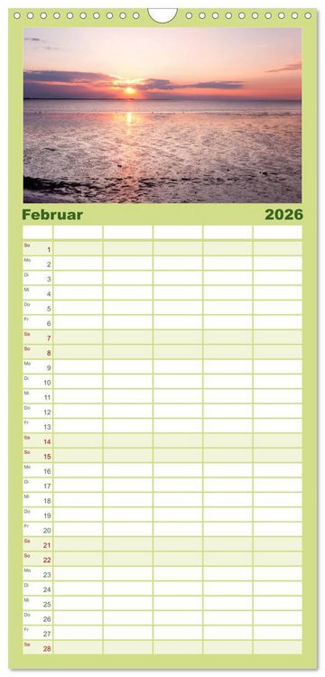Produktbild: Familienplaner 2026 - SYLT hinter den D&uuml;nen mit 5 Spalten (Wandkalender, 21 x 45 cm) CALVENDO