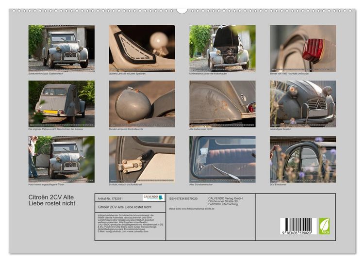 Produktbild: Citro&euml;n 2CV Alte Liebe rostet nicht (hochwertiger Premium Wandkalender 2025 DIN A2 quer), Kunstdruck in Hochglanz
