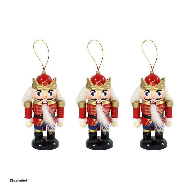 Produktbild: SIGRO Holz Nussknacker 3er Set zum Anh&auml;ngen Holz Nussknacker 3er Set zum Anh&auml;ngen