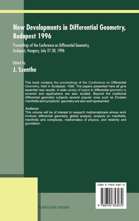 Produktbild: New Developments in Differential Geometry, Budapest 1996