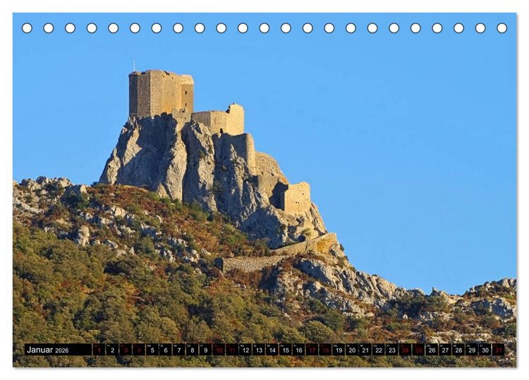 Produktbild: Burgen der Katharer - Unterwegs im Pays Cathare (Tischkalender 2026 DIN A5 quer), CALVENDO Monatskalender