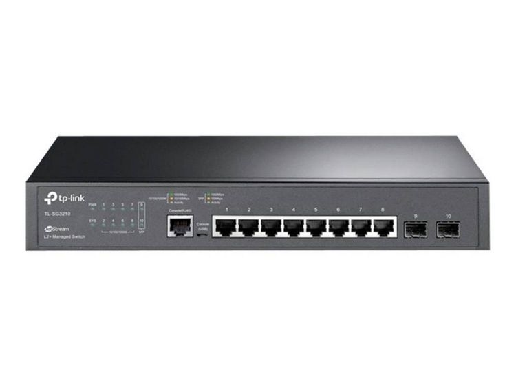 Produktbild: TP-LINK TL-SG3210 TL-SG3210 Netzwerk Switch 8 + 2 Port 20 GBit/s
