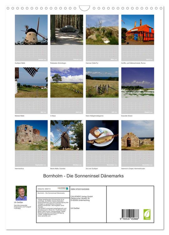 Produktbild: Bornholm - Die Sonneninsel D&auml;nemarks (Wandkalender 2026 DIN A3 hoch), CALVENDO Monatskalender