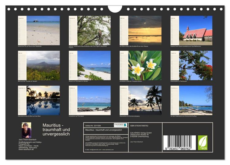 Produktbild: Mauritius - traumhaft und unvergesslich (Wandkalender 2026 DIN A4 quer), CALVENDO Monatskalender