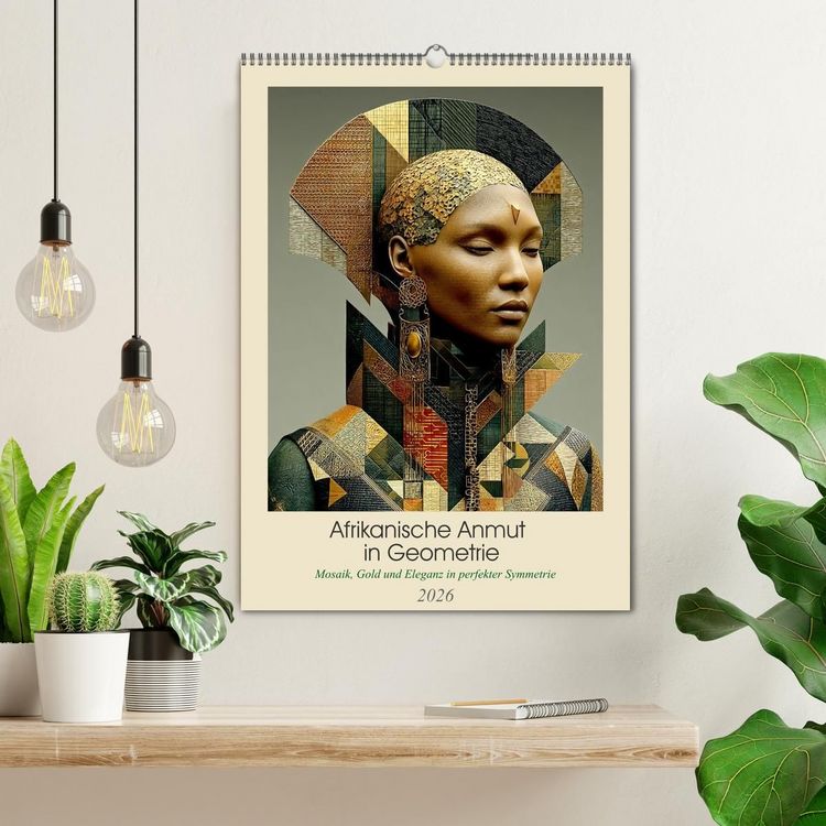 Produktbild: Afrikanische Anmut in Geometrie (Wandkalender 2026 DIN A2 hoch), CALVENDO Monatskalender
