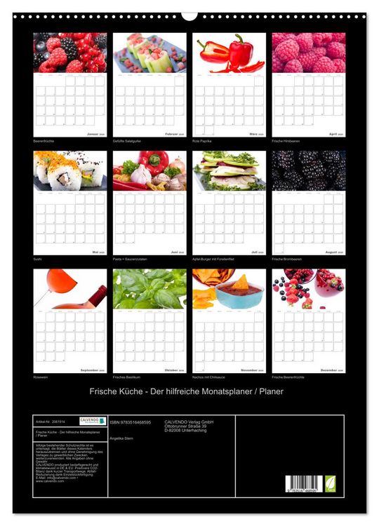 Produktbild: Frische K&uuml;che - Der hilfreiche Monatsplaner / Planer (Wandkalender 2026 DIN A2 hoch), CALVENDO Monatskalender