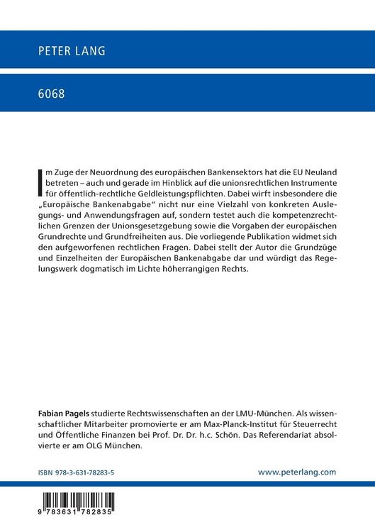Produktbild: Die Europaeische Bankenabgabe