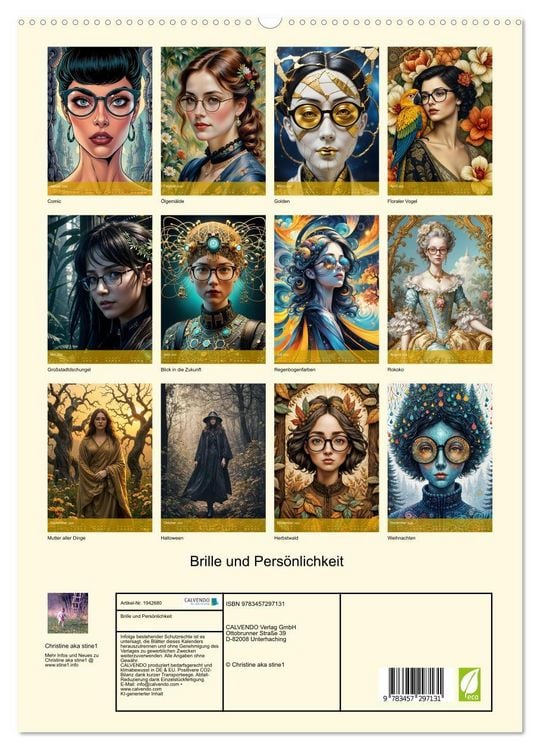 Produktbild: Brille und Pers&ouml;nlichkeit (hochwertiger Premium Wandkalender 2026 DIN A2 hoch), Kunstdruck in Hochglanz