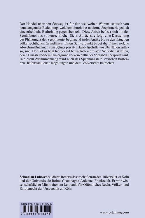 Produktbild: Die Seepiraterie im V&ouml;lkerrecht