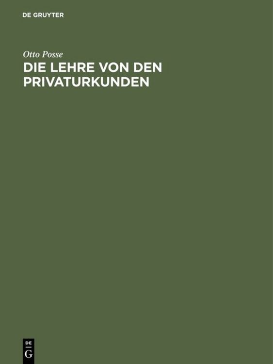 Produktbild: Die Lehre von den Privaturkunden