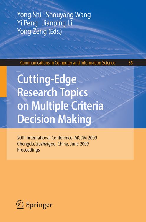 Produktbild: Cutting-Edge Research Topics on Multiple Criteria Decision Making