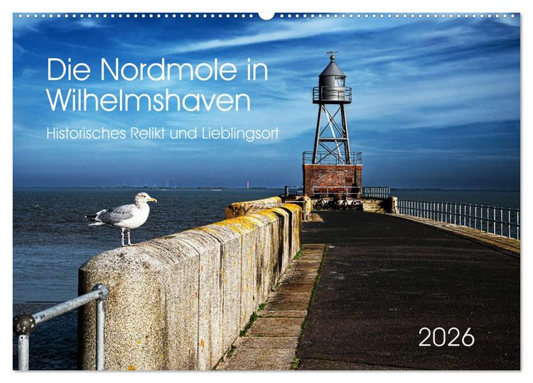 Produktbild: Die Nordmole in Wilhelmshaven. Historisches Relikt und Lieblingsort. (Wandkalender 2026 DIN A2 quer), CALVENDO Monatskalender