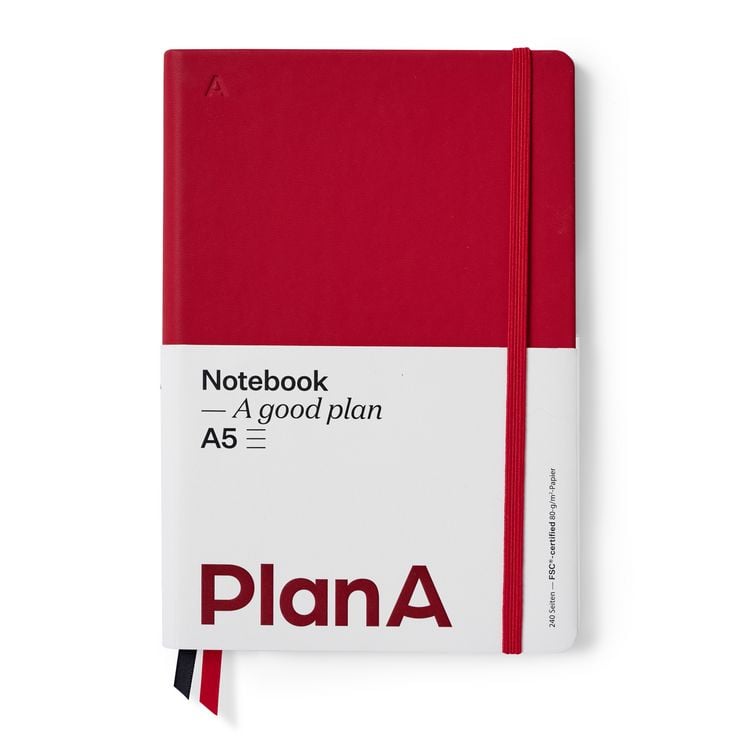 Produktbild: Notizbuch A5 Hardcover Liniert Berry Red