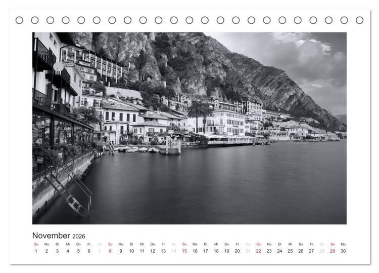 Produktbild: Limone sul Garda schwarzwei&szlig; (Tischkalender 2026 DIN A5 quer), CALVENDO Monatskalender