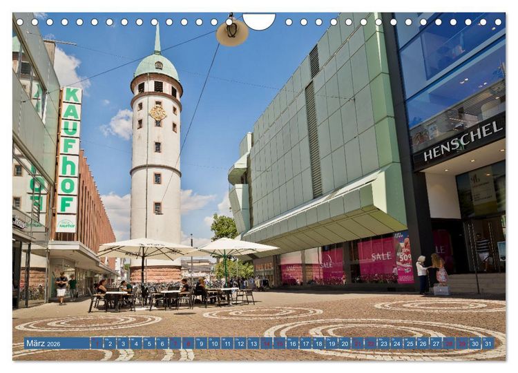Produktbild: Darmstadt - Mathildenh&ouml;he und Altstadt (Wandkalender 2026 DIN A4 quer), CALVENDO Monatskalender