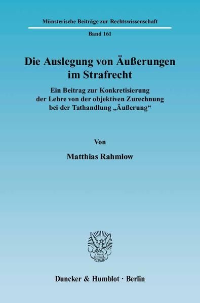 Produktbild: Die Auslegung von &Auml;u&szlig;erungen im Strafrecht.